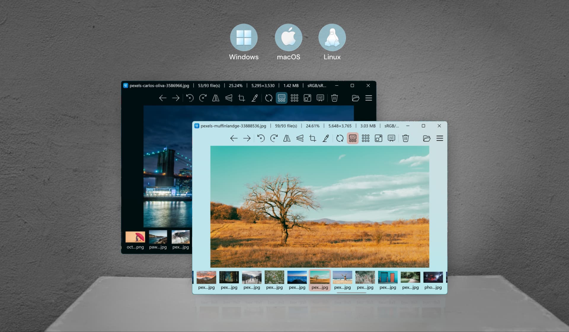 ImageGlass Classic running across Windows, macOS, and Linux
