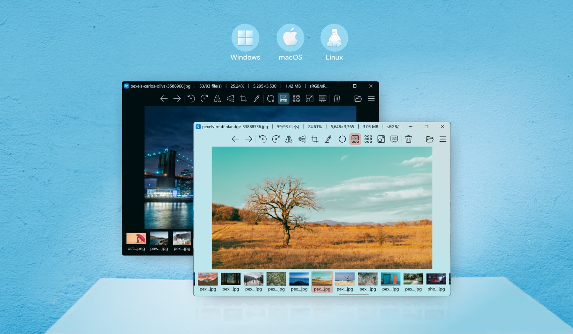 ImageGlass Pro running across Windows, macOS, and Linux
